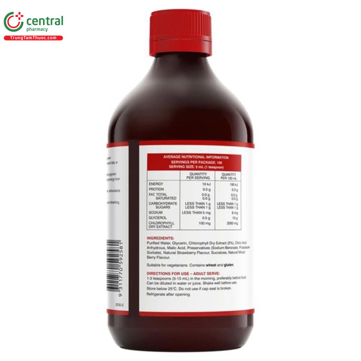 swisse chlorophyll mixed berry flavour superfood liquid 12 R7635