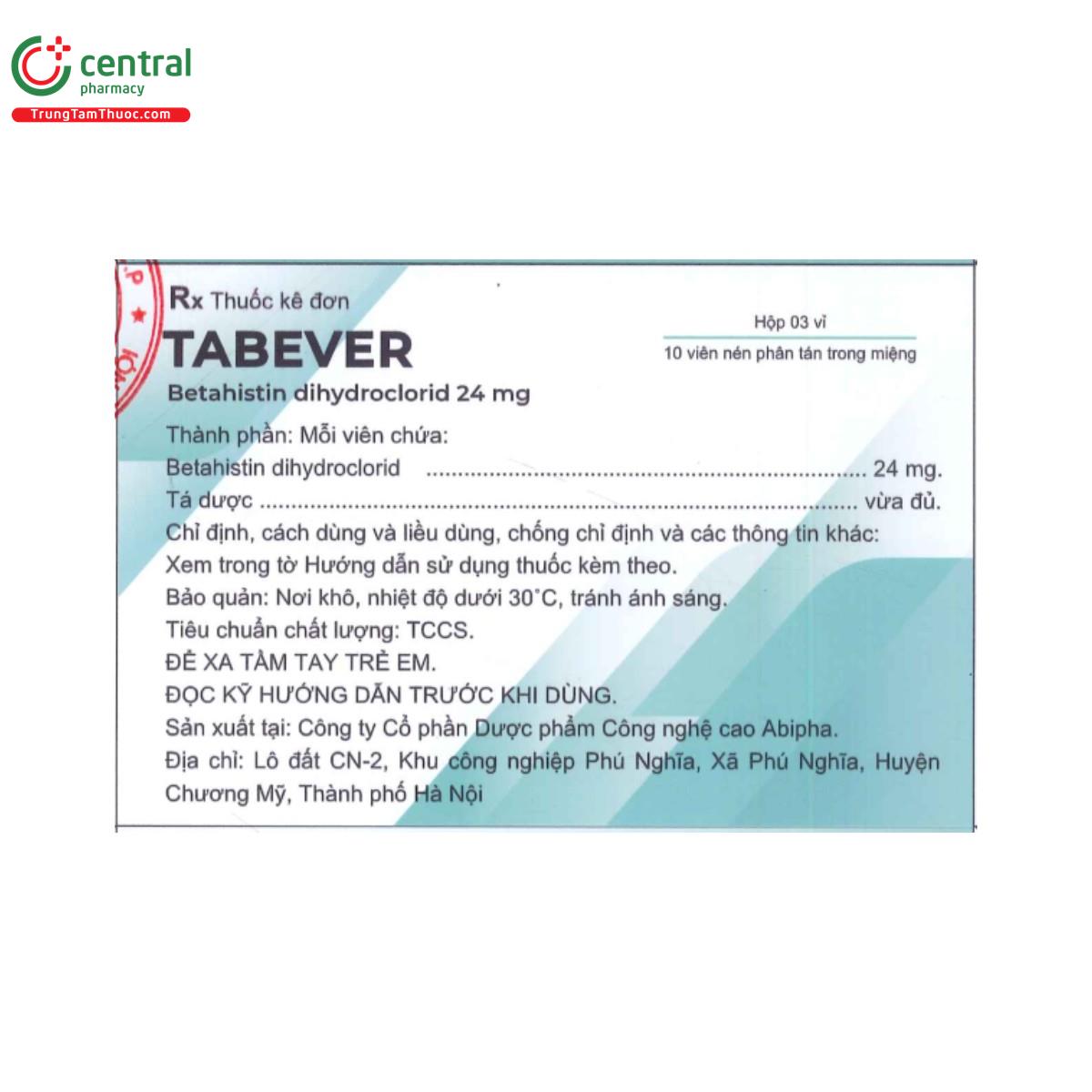tabever 24mg 2 J3706