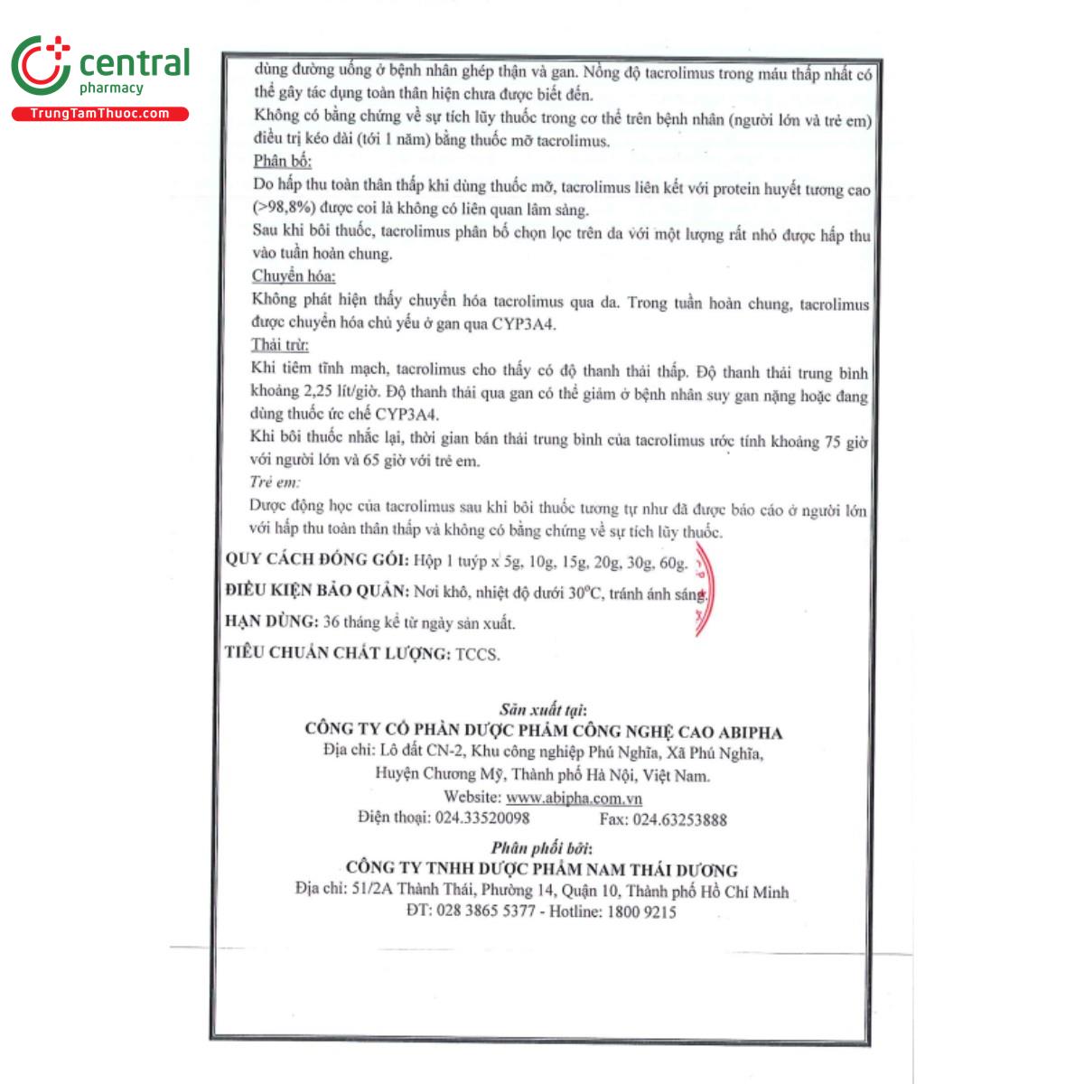 tacrolimus 003 abipha 10 J3146 tacrolimus 003 abipha 10 J3146