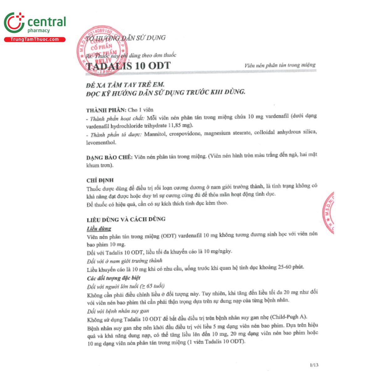 tadalis 10mg odt 3 C1353