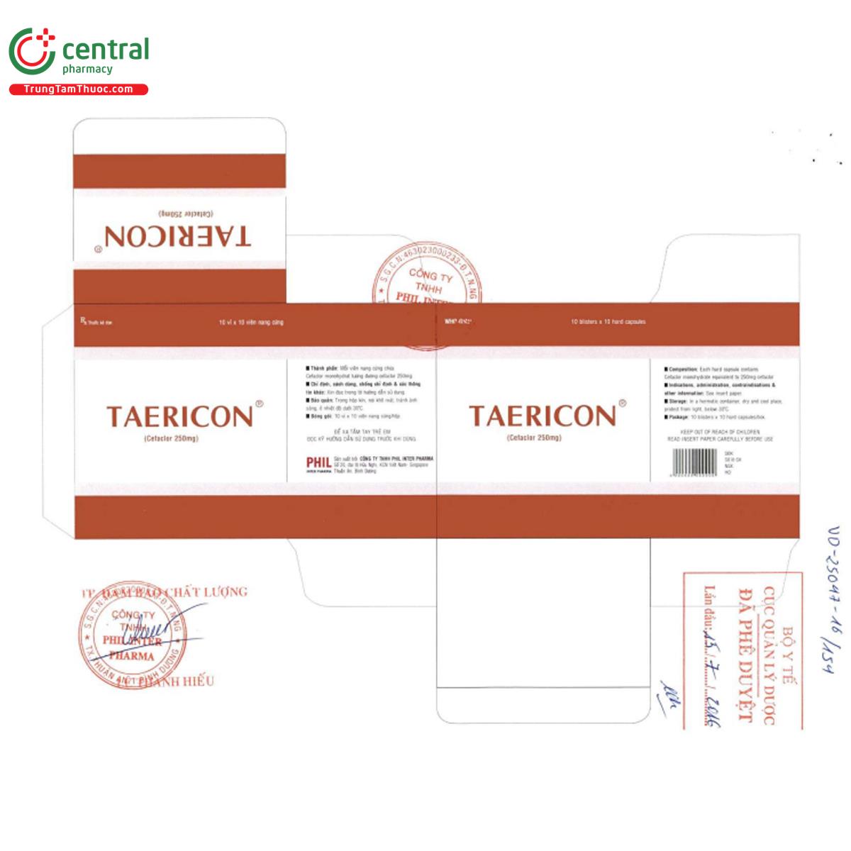 taericon 250mg 3 I3020 taericon 250mg 3 I3020