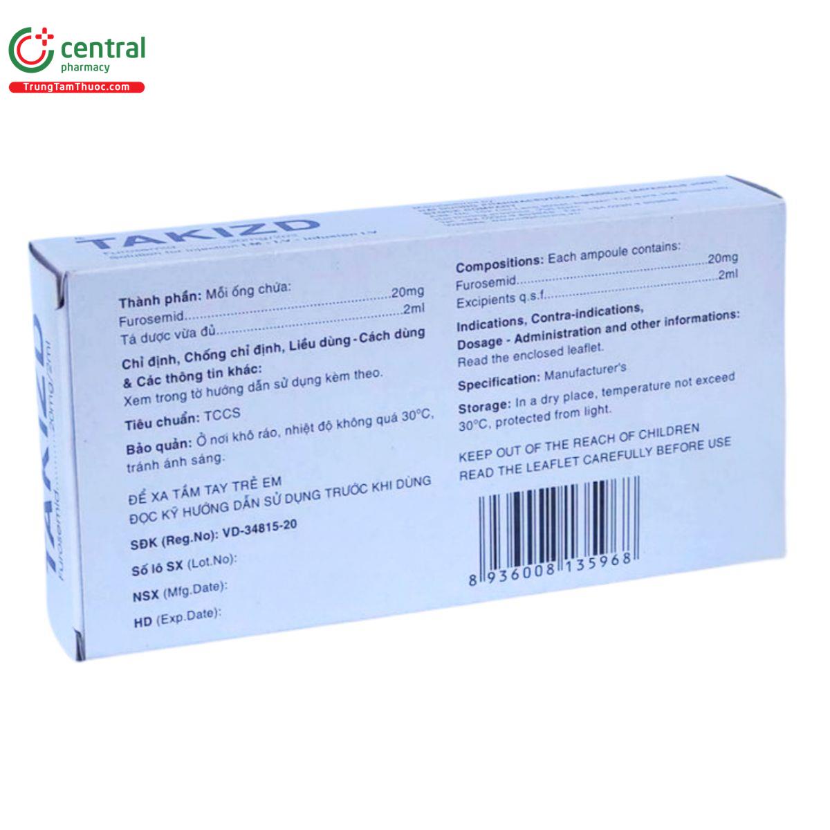 takizd 20mg 2ml 5 A0165