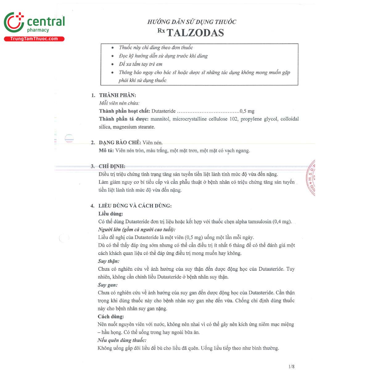 talzodas 0 5mg 2 K4135