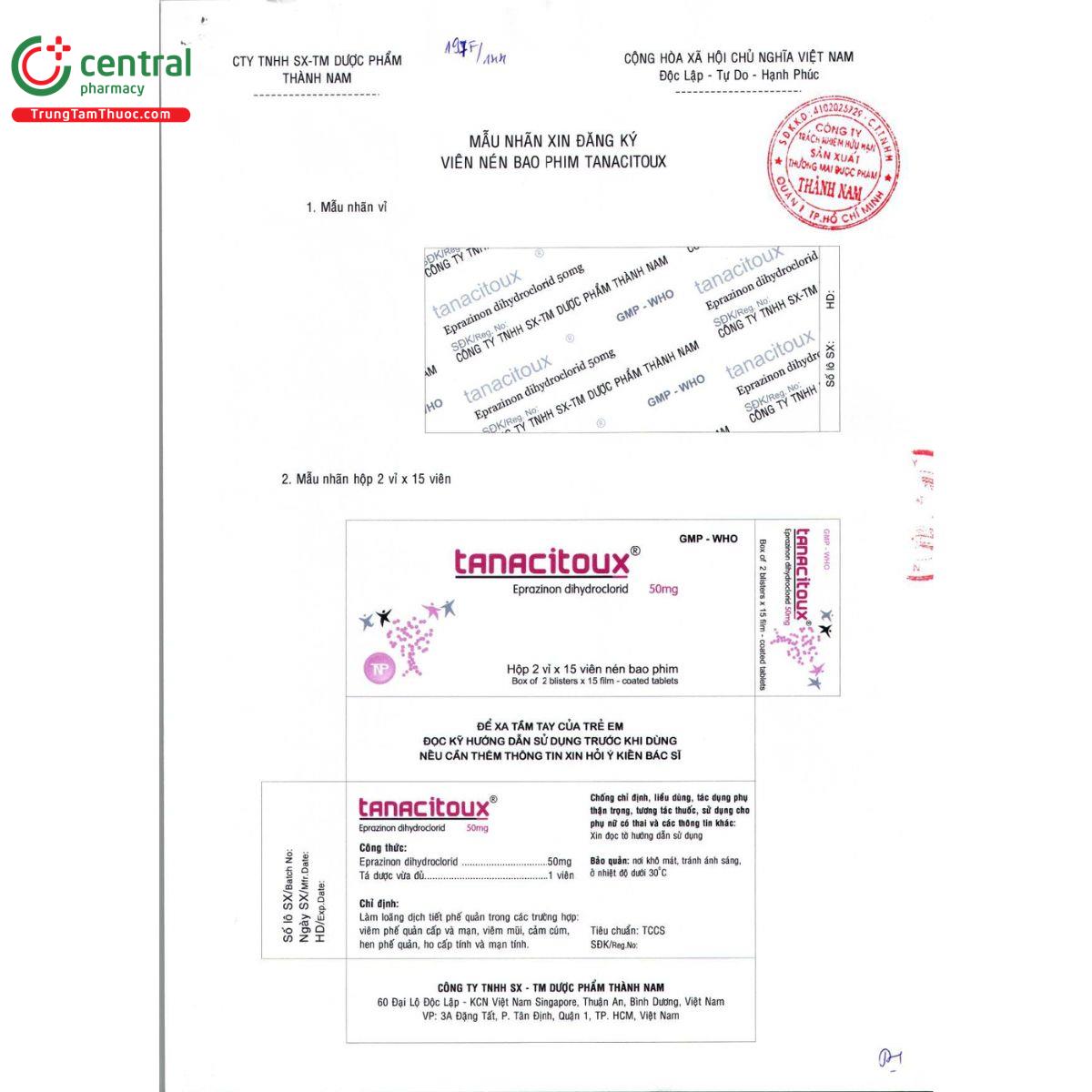 tanacitoux 50mg 5 J3152 tanacitoux 50mg 5 J3152