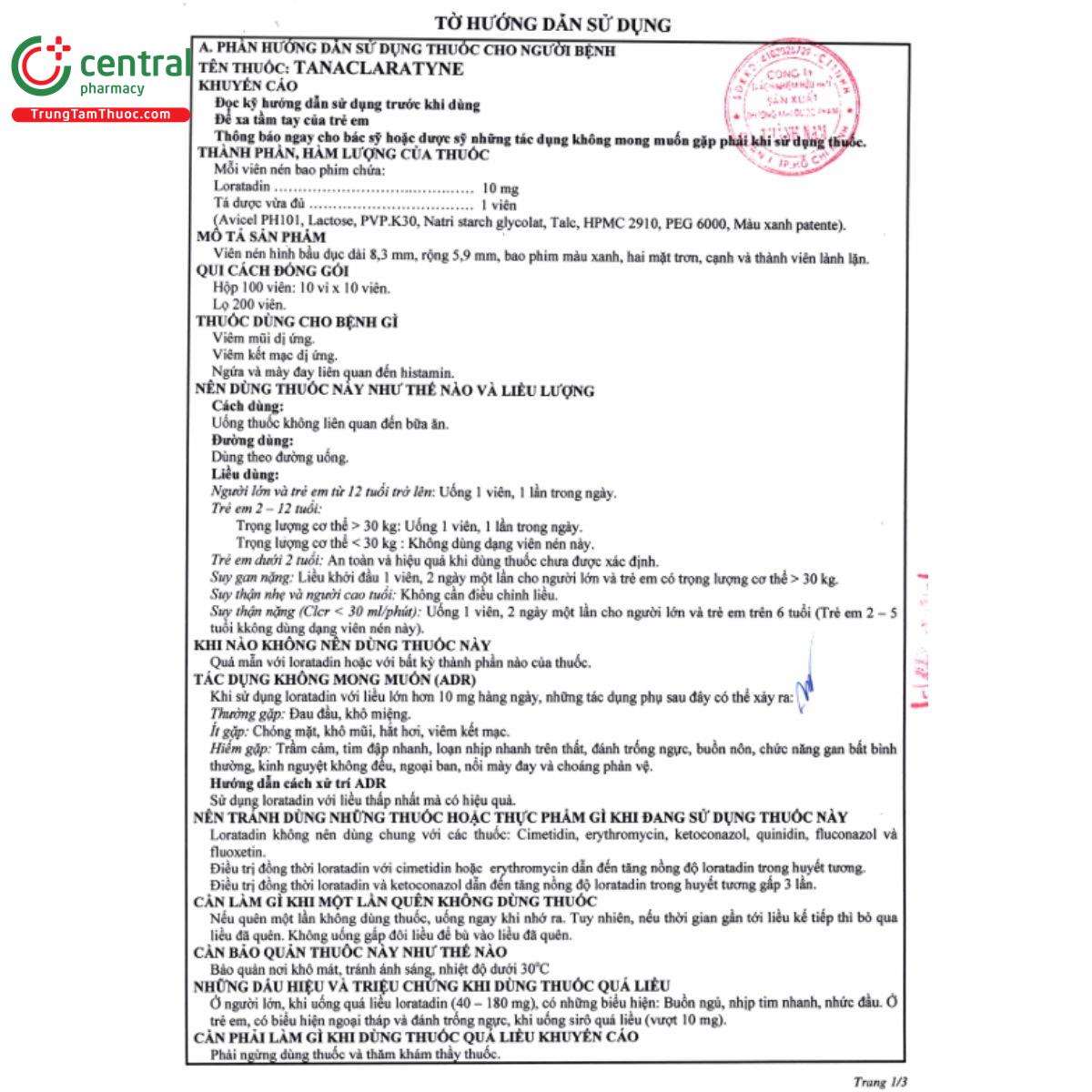 tanaclaratyne 3 I3486 tanaclaratyne 3 I3486