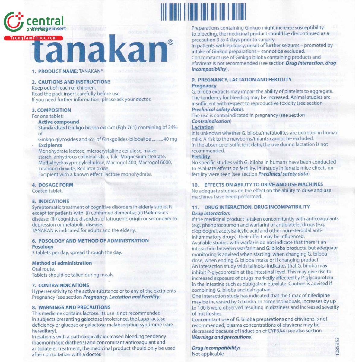 tanakan 40mg 10 A0250