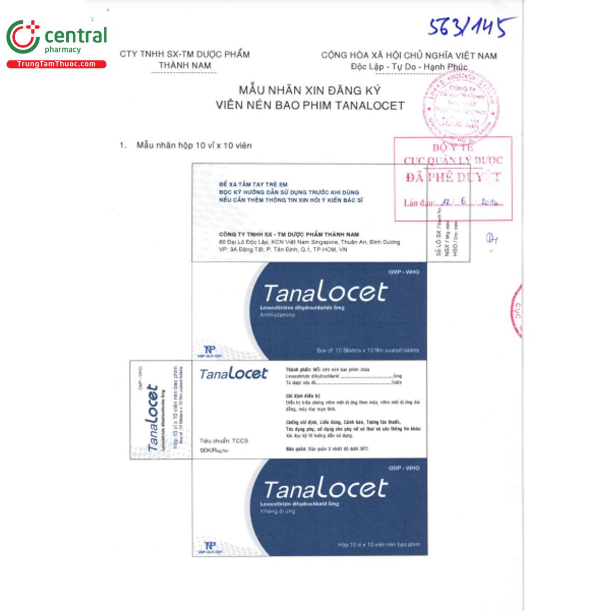 tanalocet 5mg 5 U8877