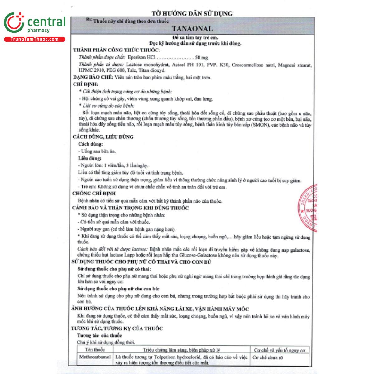 tanaonal 50mg 4 T8030
