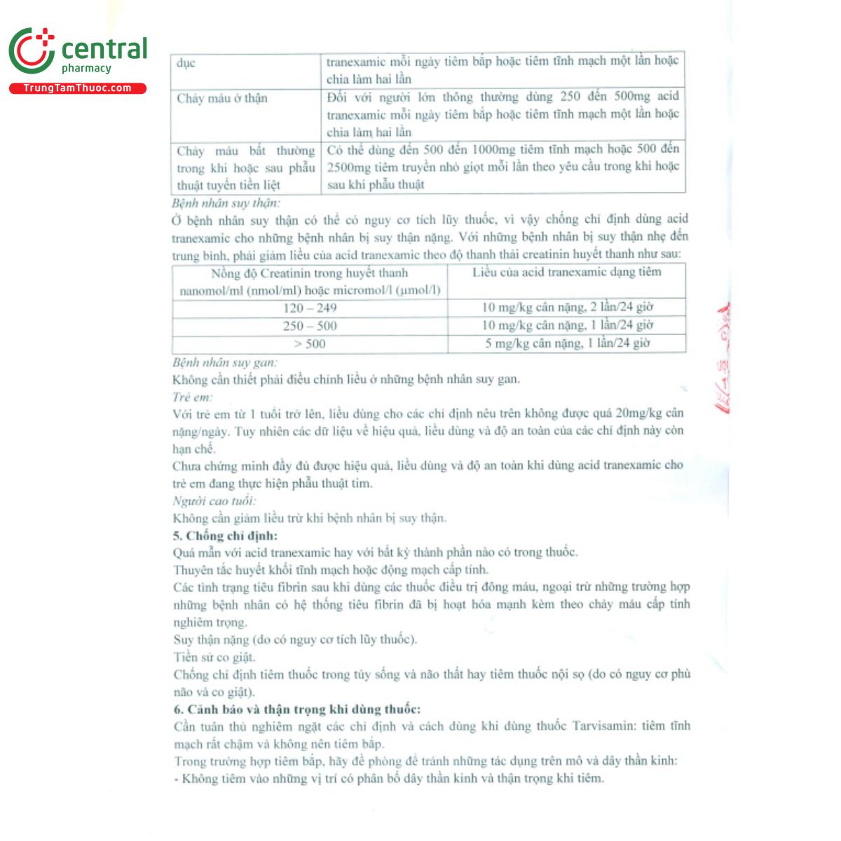 tarvisamin 250mg 5ml 6 H3655