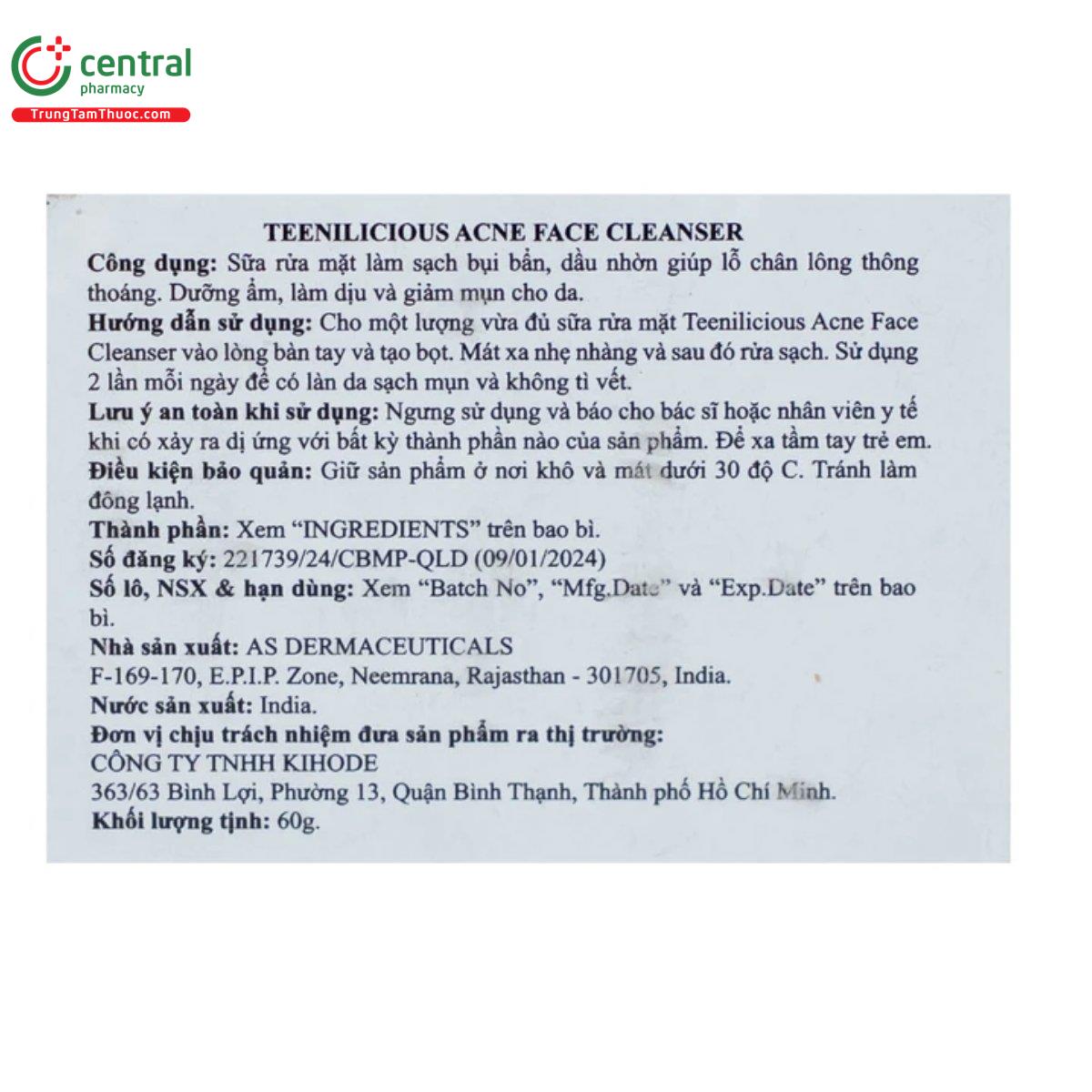 teenilicious acne face cleanser 14 H3515