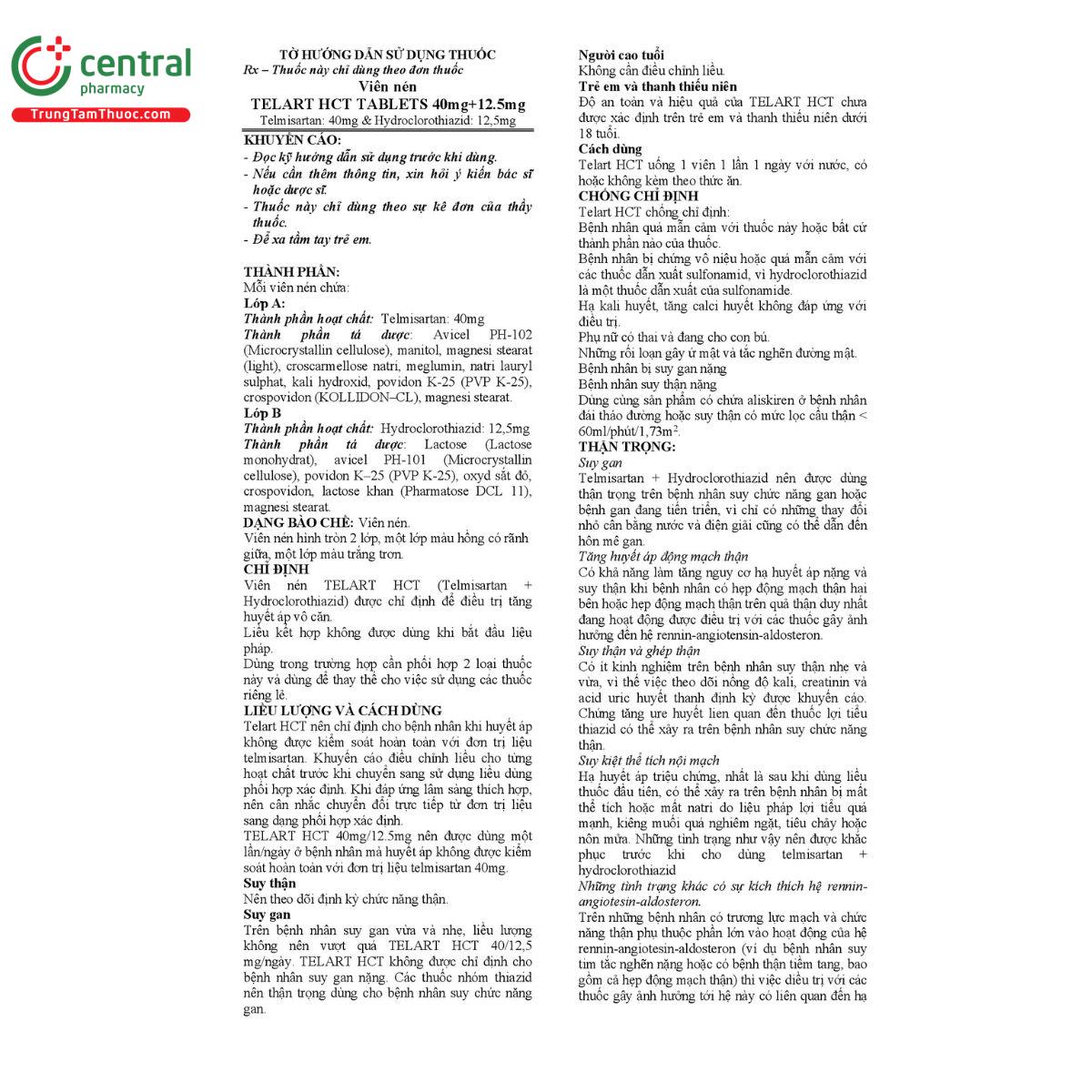 telart hct tablets 40mg 125mg 4 M5457