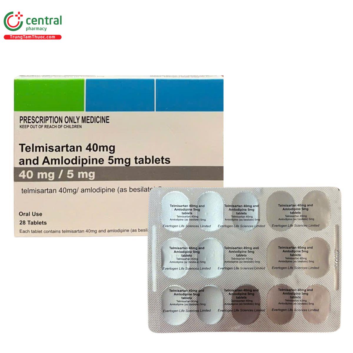 telmisartan 40mg and amlodipine 5mg tablets evertogen 1 L4084