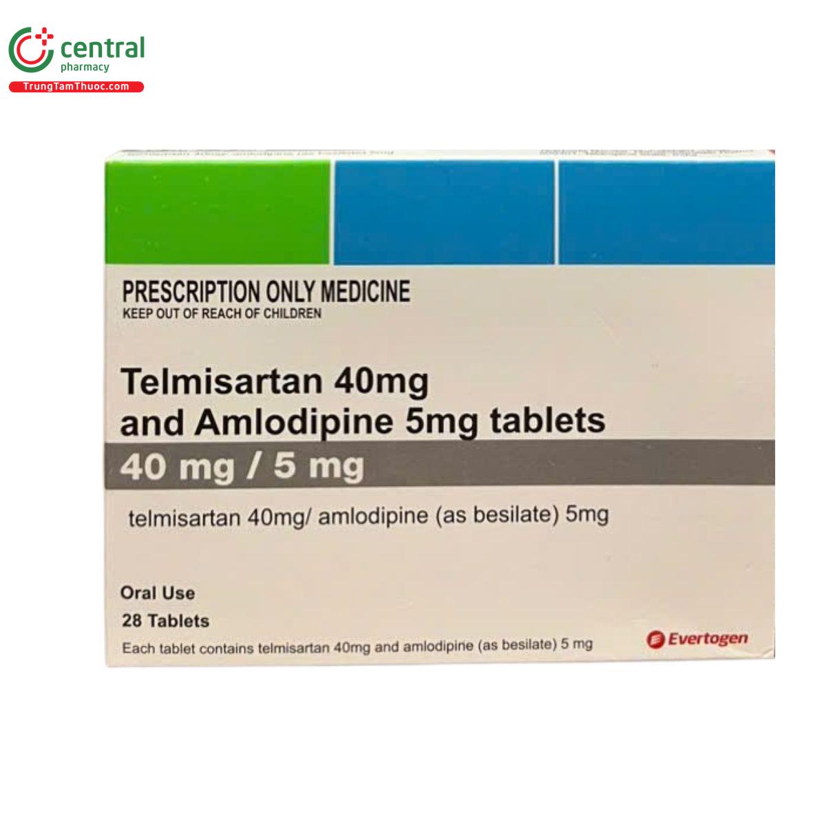 telmisartan 40mg and amlodipine 5mg tablets evertogen 2 U8302