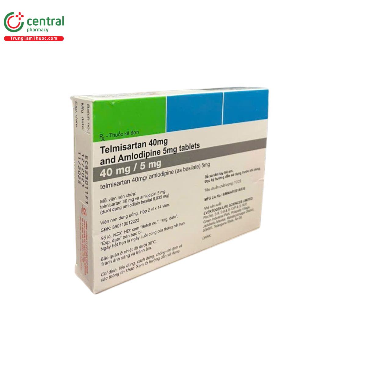 telmisartan 40mg and amlodipine 5mg tablets evertogen 5 U8871