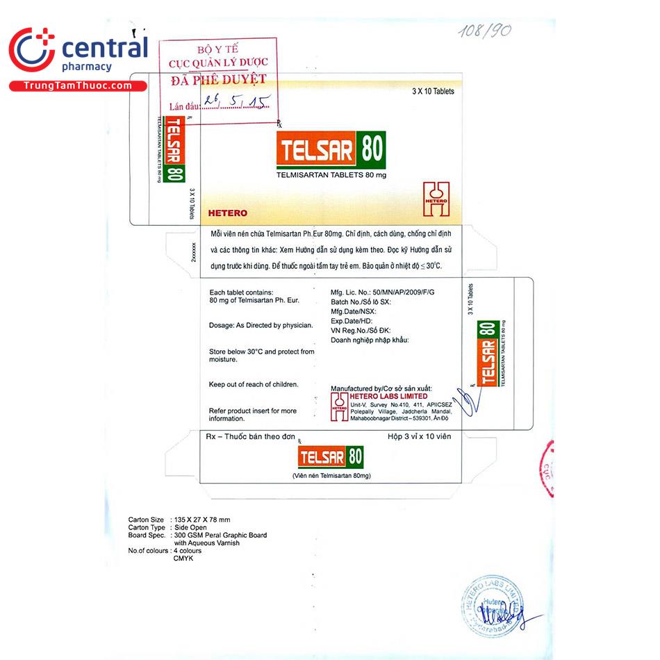 telsar 80mg 2 U8831