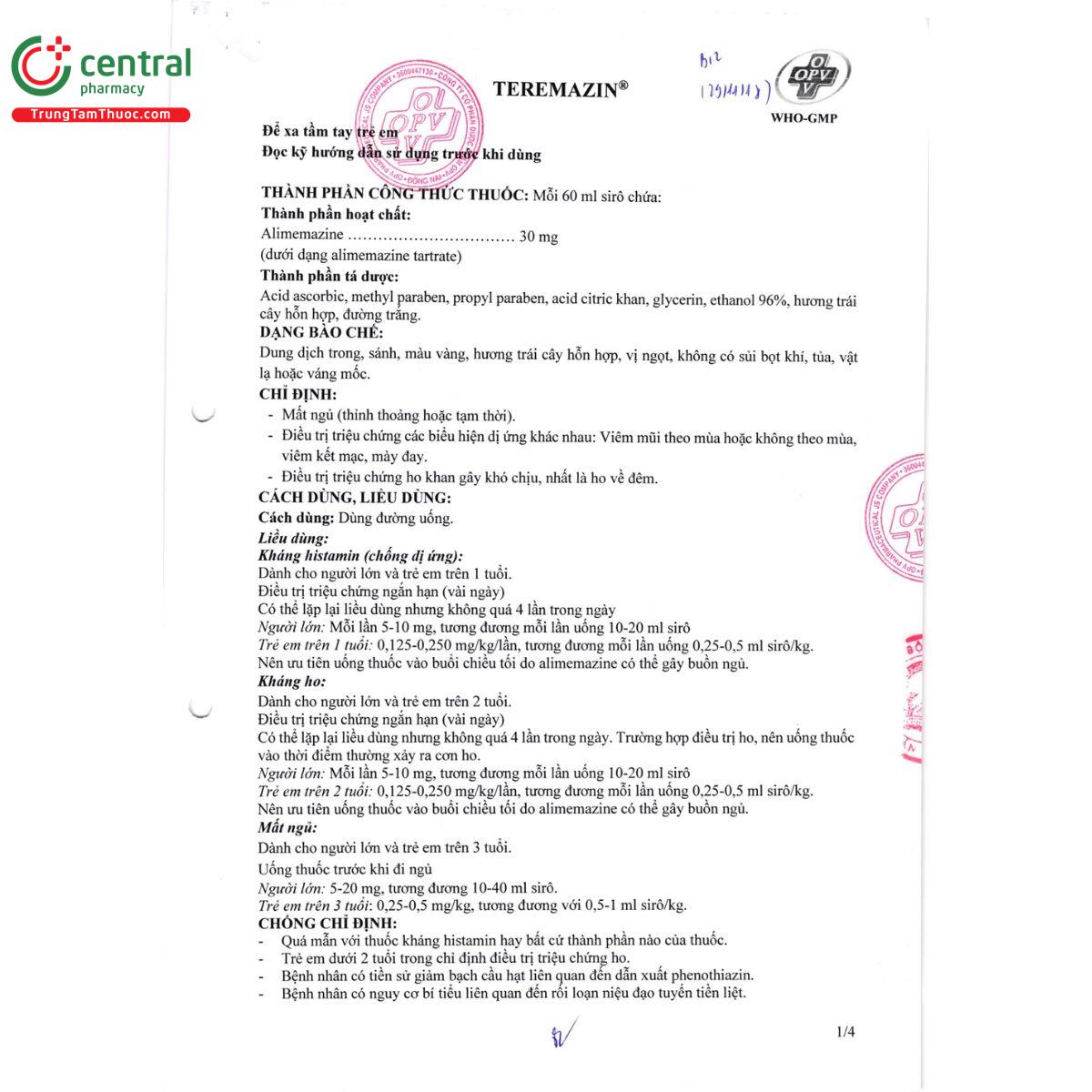teremazin 30mg60ml 5 J3063