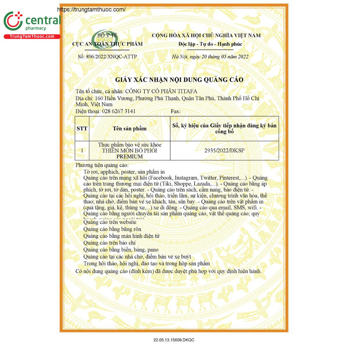thien mon bo phoi D1365 thien mon bo phoi D1365