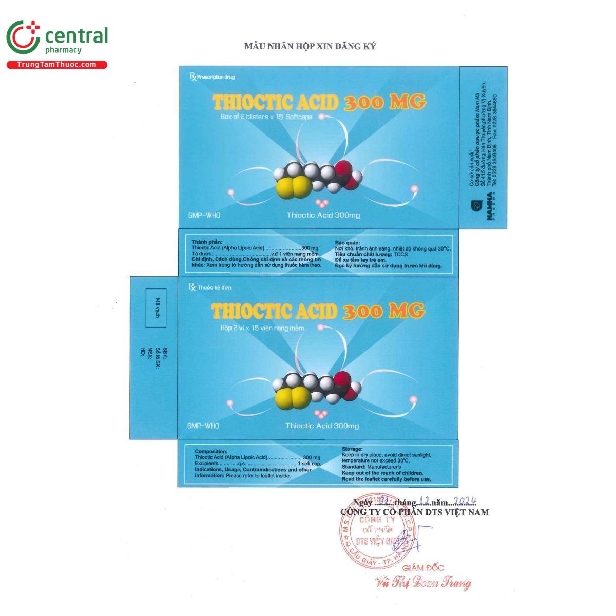 thioctic acid 300mg 3 D1022