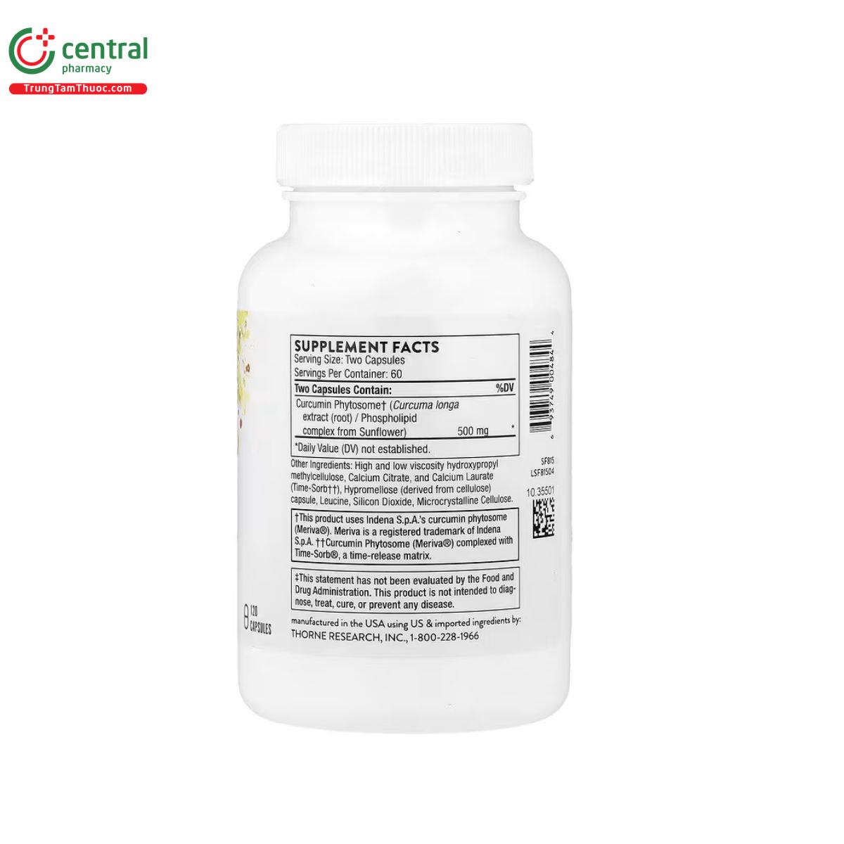 thorne curcumin phytosome 5 G2278