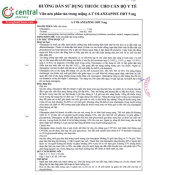 Thuốc A.T Olanzapine ODT 5mg điều trị tâm thần phân liệt, hưng cảm