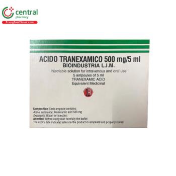 Acido Tranexamico 500mg/5ml Bioindustria L.I.M