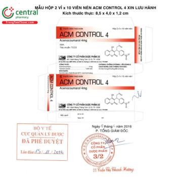 Thuốc ACM Control 4 điều trị và dự phòng huyết khối tắc mạch
