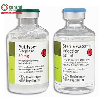 Thuốc Actilyse 50mg trị các bệnh lý do cục máu đông, phòng đau tim