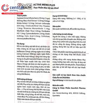 [CHÍNH HÃNG] Thuốc Active Meno Plus cải thiện sinh lý nữ hiệu quả