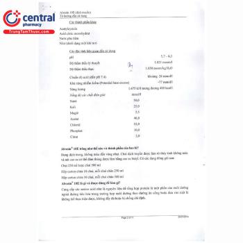 [CHÍNH HÃNG] Thuốc Alvesin 10E 250ml bổ sung Vitamin và điện giải