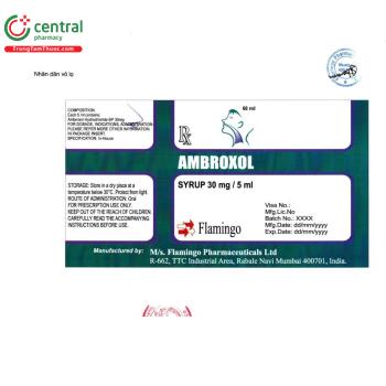 Thuốc Ambroxol Syrup 30mg/5ml Flamingo làm tiêu chất nhầy ở hô hấp