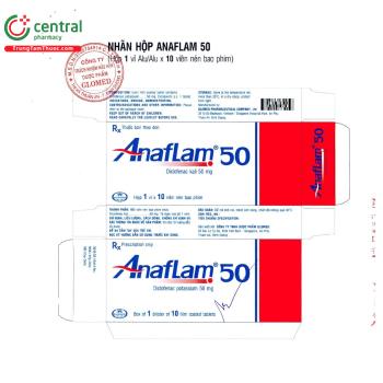 Thuốc Anaflam 50 Glomed (Diclofenac) giảm đau và kháng viêm