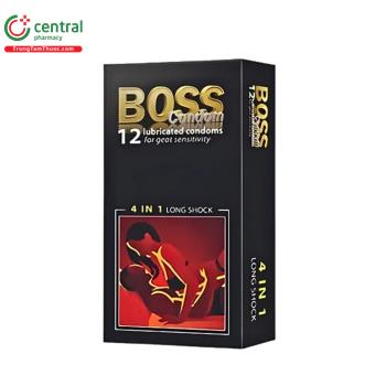 Bao cao su Boss 4 in 1 Long Shock (Hộp 12 cái)