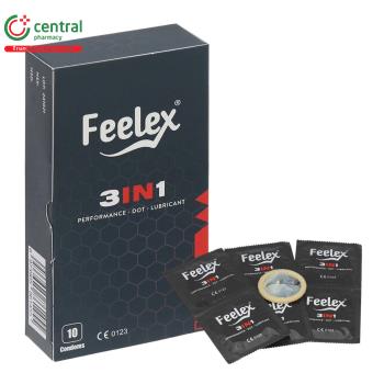 Bao cao su Feelex 3in1 (Hộp 10 chiếc)