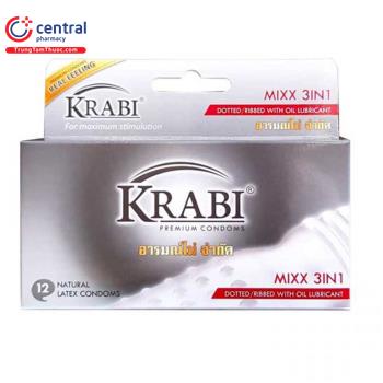 Bao Cao Su gai Krabi Mixx 3in1 ( hộp 12 cái ) 