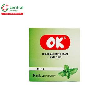 Bao cao su OK Bạc Hà (Hộp 3 cái)