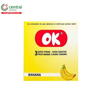 Bao cao su OK Hương Chuối (Hộp 3 cái)