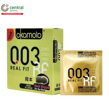 Bao cao su Okamoto 0.03 Real Fit (Hộp 3 chiếc)