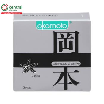 Bao cao su Okamoto Skinless Skin Vanilla (Hộp 3 cái)