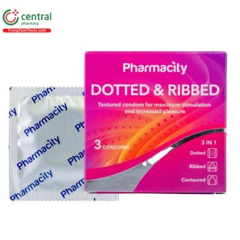 Bao cao su Pharmacity Dotted & Ribbed (Hộp 3 chiếc)