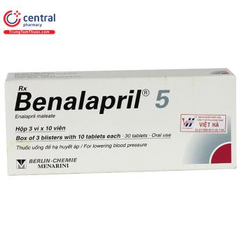 Thuốc Benalapril 5mg: tác dụng, chỉ định, tương tác thuốc