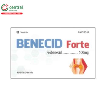 Thuốc Benecid Forte 500mg điều trị tăng acid uric máu