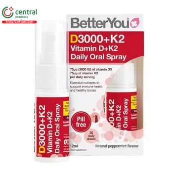 BetterYou D3000+K2 Vitamin D+K2 Daily Oral Spray