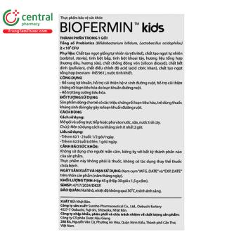 Biofermin kids bổ sung lợi khuẩn, hỗ trợ tăng cường sức khỏe tiêu hóa