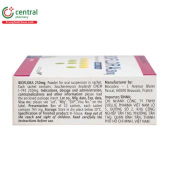 Thuốc Bioflora 250mg (Bột pha hỗn dịch uống) được dùng trong điều trị ...