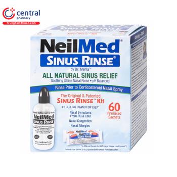 Bộ dụng cụ vệ sinh mũi Neilmed Sinus Rinse (hộp 1 bình + 60 gói)