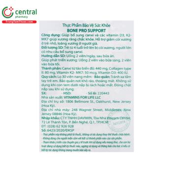 Thuốc Bone Pro Support - Canxi hữu cơ tự nhiên giúp xương chắc khỏe