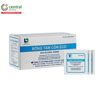 Bông tẩm cồn Eco Mpv (Hộp 100 miếng)