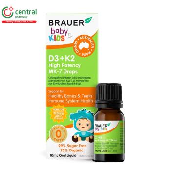 Brauer Baby & Kids D3 + K2 High Potency MK-7 Drops