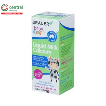Brauer Baby & Kids Liquid Milk Calcium - Bổ sung Canxi, Vitamin D3