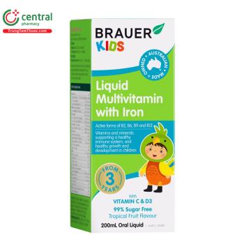 Thuốc Brauer Kids Liquid Multivitamin With Iron giúp tăng đề kháng cho bé